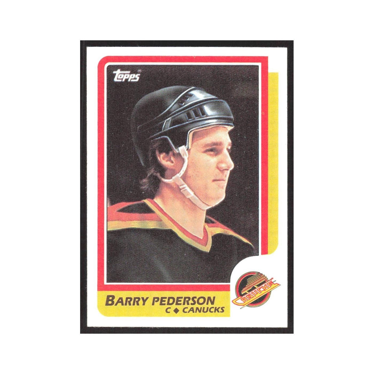 1986 Topps Barry Pederson Vancouver Canucks #34