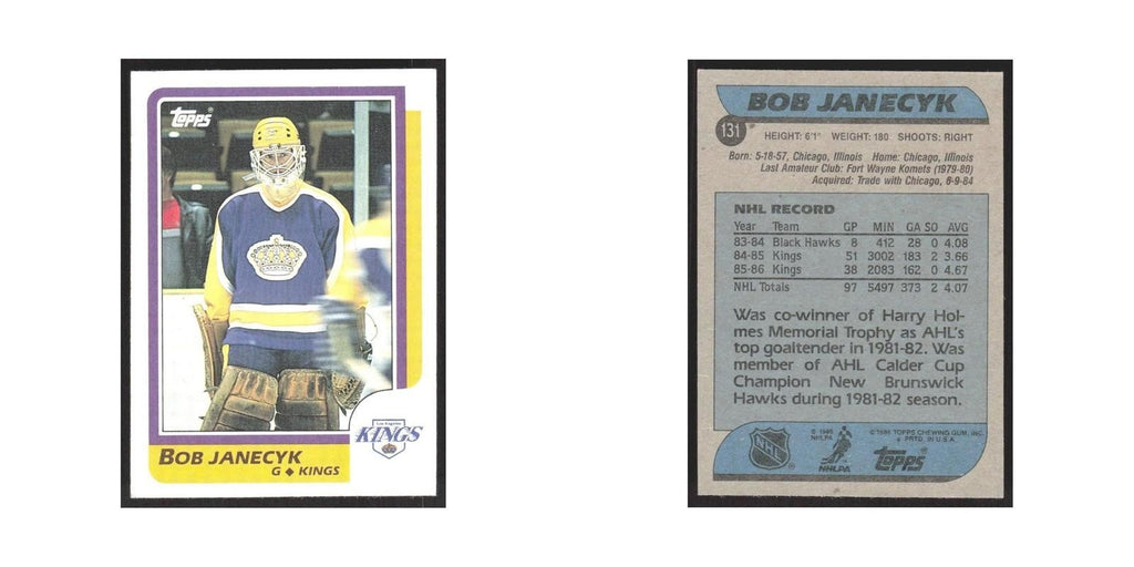 1986 Topps Bob Janecyk Los Angeles Kings #131