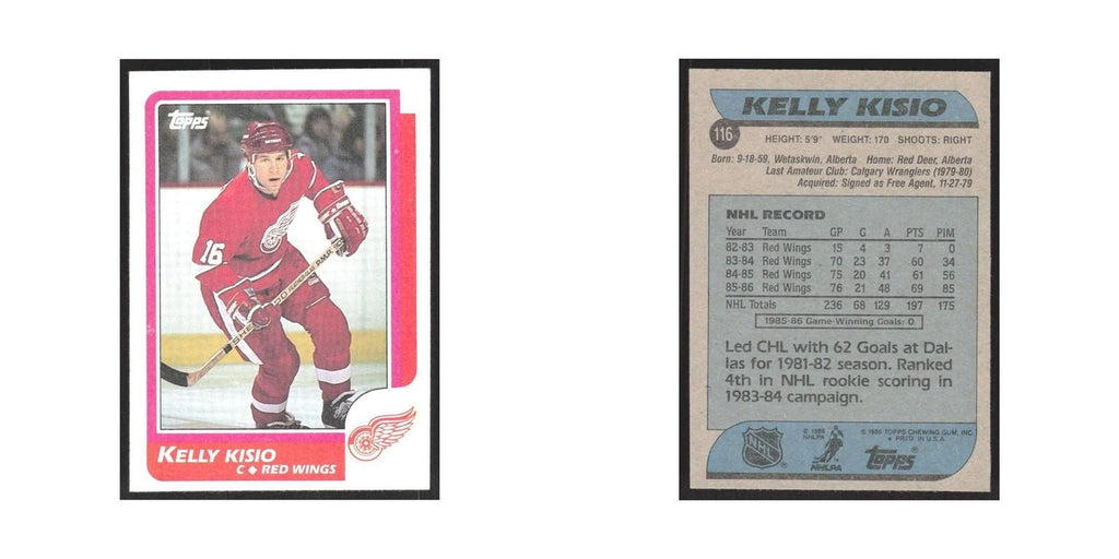 1986 Topps Kelly Kisio Detroit Red Wings #116