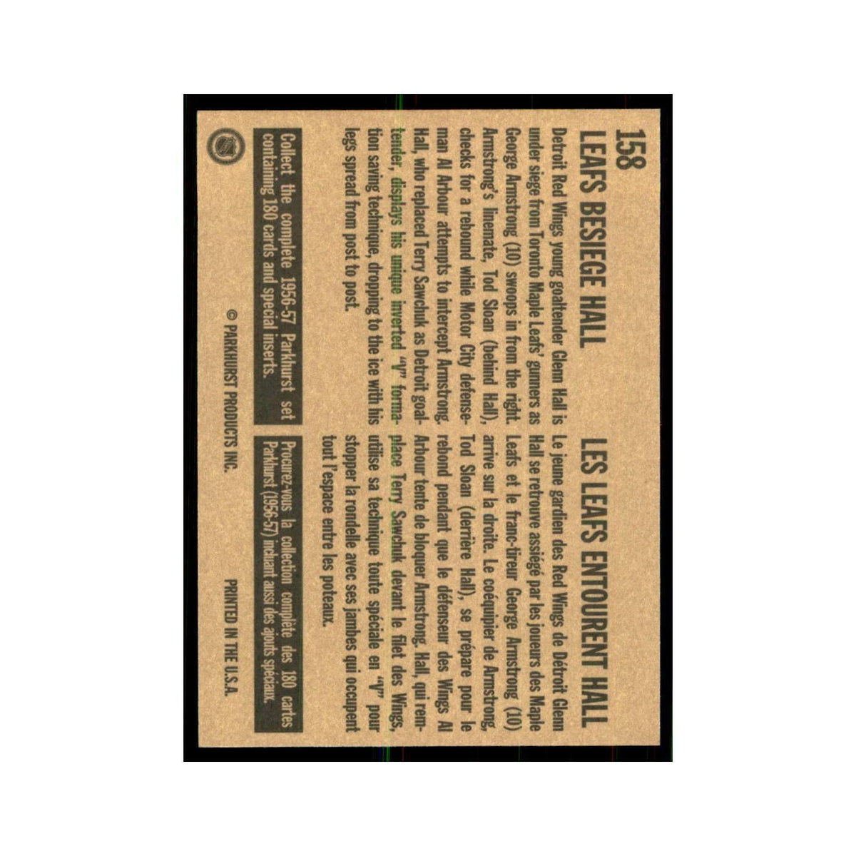 1994 Parkhurst Missing Link Leafs Besiege Hall Toronto Maple Leafs #158