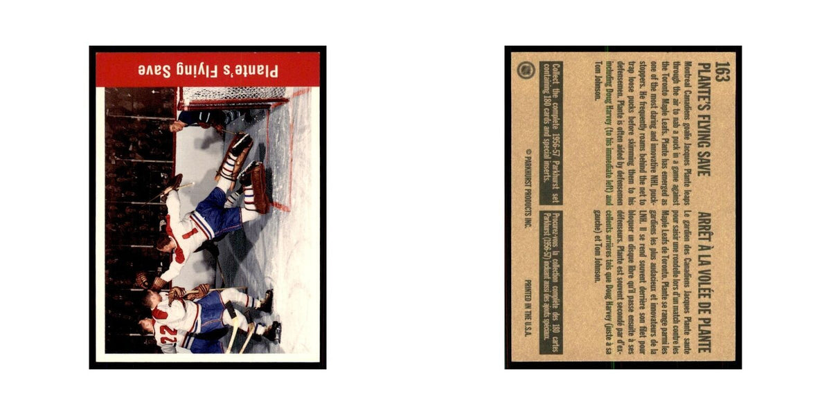1994 Parkhurst Missing Link Plantes Flying Save Montreal Canadiens #163