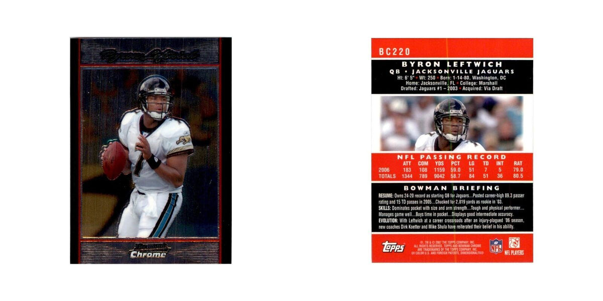 2007 Bowman Chrome Byron Leftwich Football Cards #220