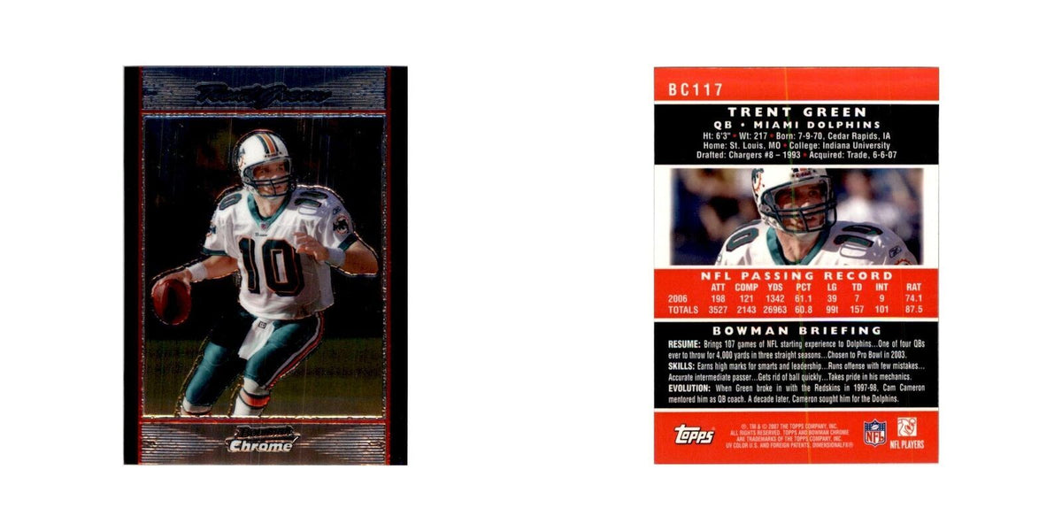 2007 Bowman Chrome Trent Green Football Cards #BC117