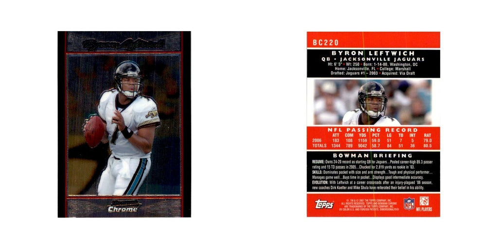 2007 Bowman Chrome Byron Leftwich Football Cards #220