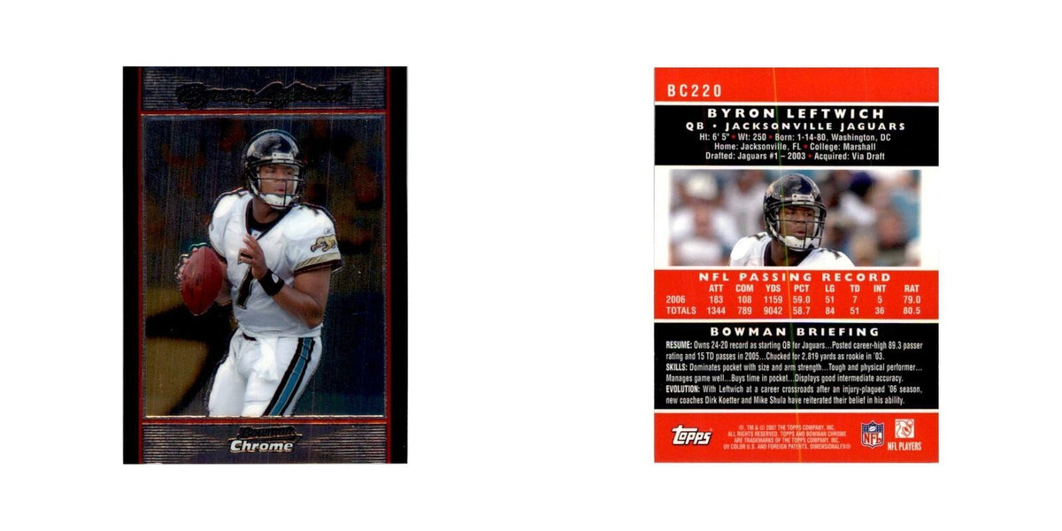 2007 Bowman Chrome Byron Leftwich Football Cards #220