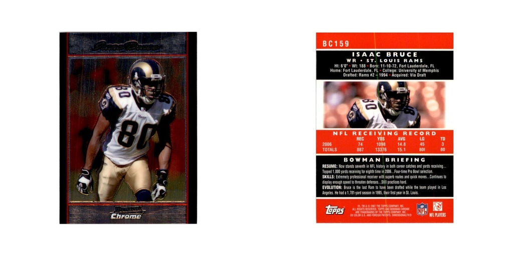 2007 Bowman Chrome Isaac Bruce Football Cards #159