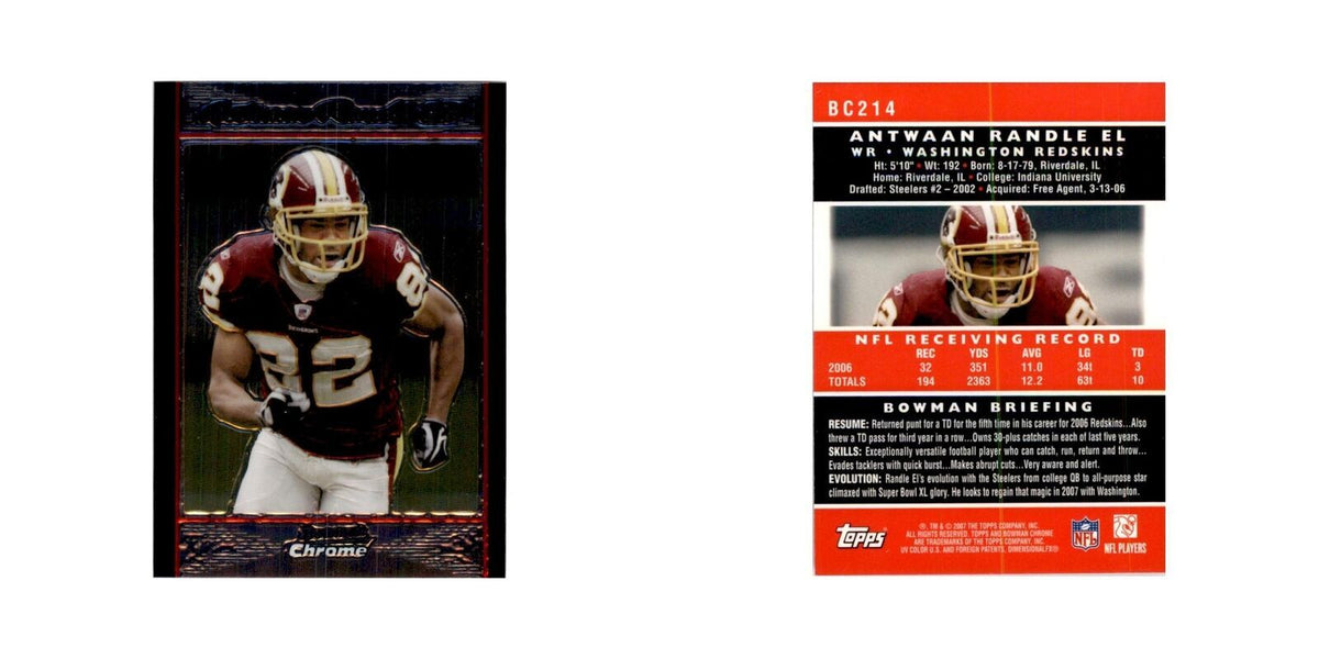 2007 Bowman Chrome Antwaan Randle El Football Cards #214