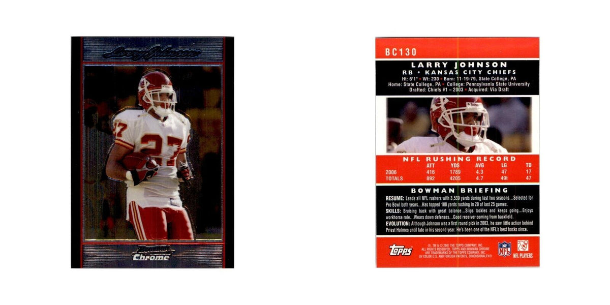 2007 Bowman Chrome Larry Johnson Football Cards #130