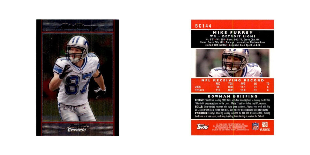 2007 Bowman Chrome Mike Furrey Football Cards #144