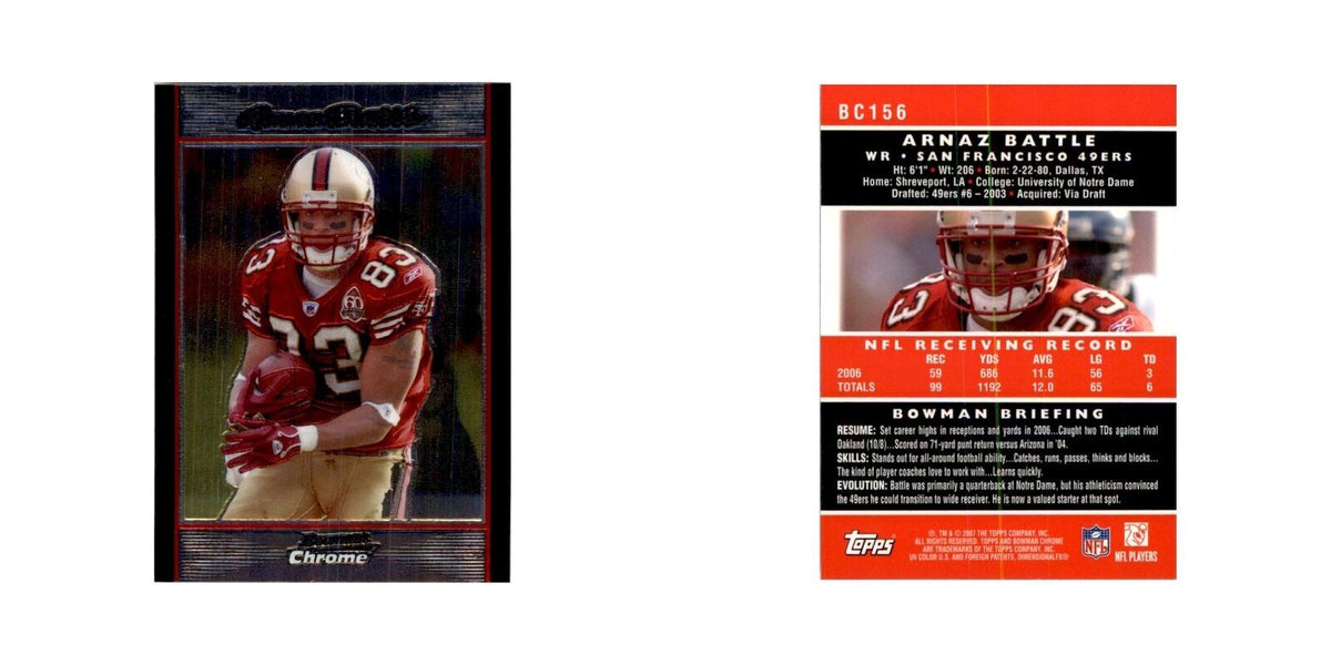 2007 Bowman Chrome Arnaz Battle Football Cards #156