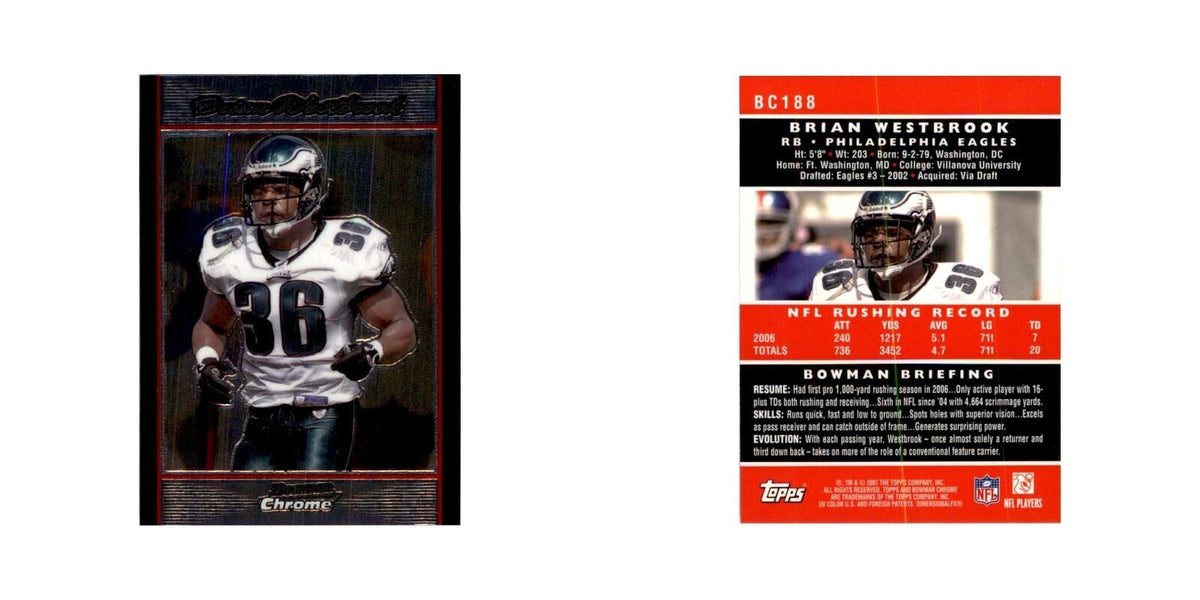 2007 Bowman Chrome Brian Westbrook Football Cards #188