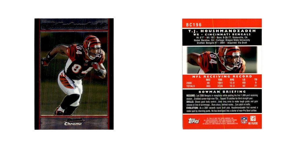 2007 Bowman Chrome T.J. Houshmandzadeh Football Cards #196