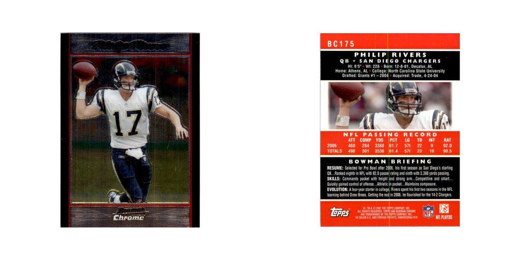 2007 Bowman Chrome Philip Rivers Football Cards #175