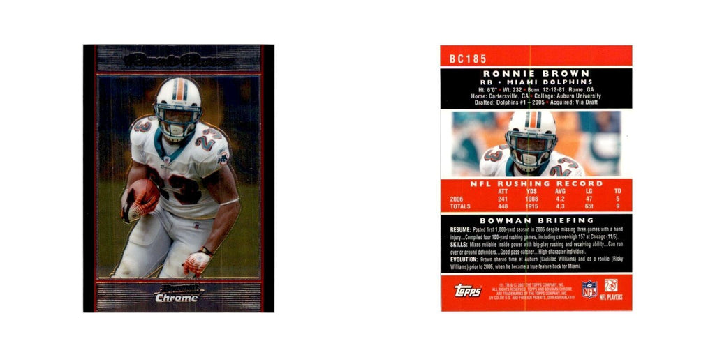2007 Bowman Chrome Ronnie Brown Football Cards #185