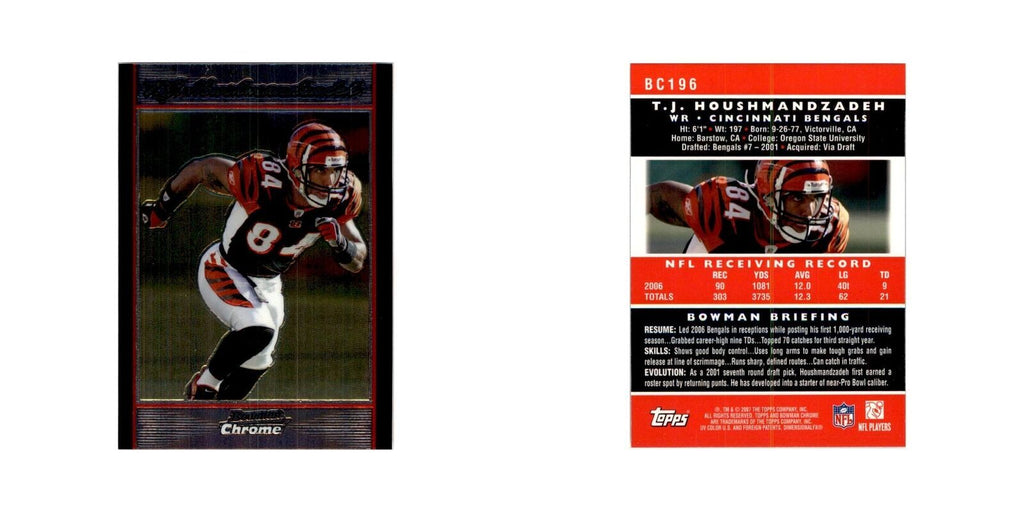 2007 Bowman Chrome T.J. Houshmandzadeh Football Cards #196