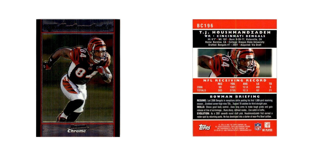 2007 Bowman Chrome T.J. Houshmandzadeh Football Cards #196