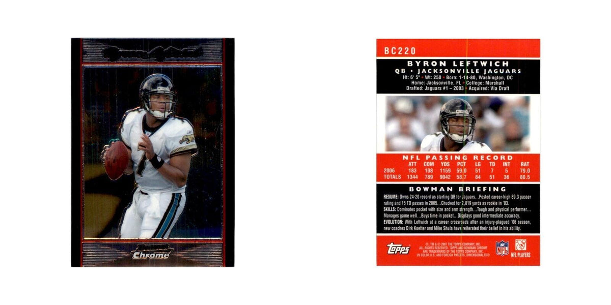 2007 Bowman Chrome Byron Leftwich Football Cards #220