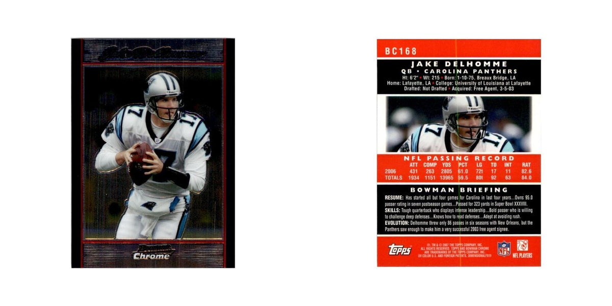 2007 Bowman Chrome Jake Delhomme Football Cards #68