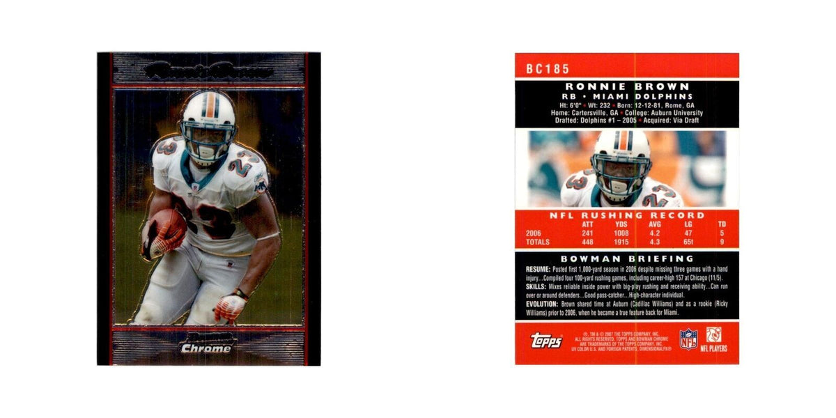 2007 Bowman Chrome Ronnie Brown Football Cards #185