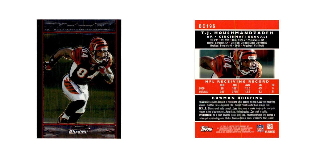 2007 Bowman Chrome T.J. Houshmandzadeh Football Cards #196