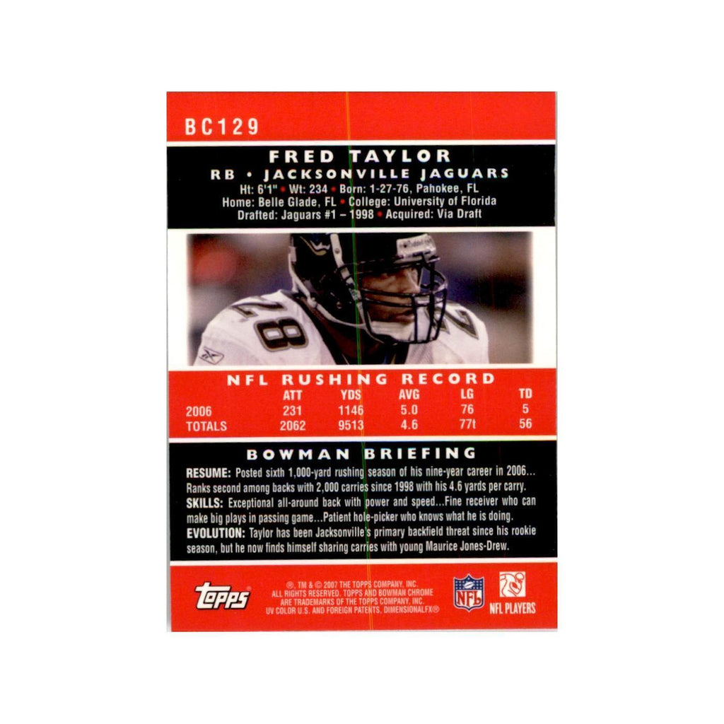 2007 Bowman Chrome Fred Taylor Football Cards #129