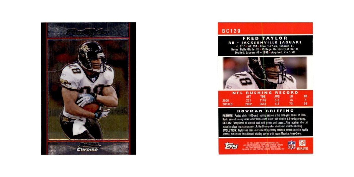 2007 Bowman Chrome Fred Taylor Football Cards #129