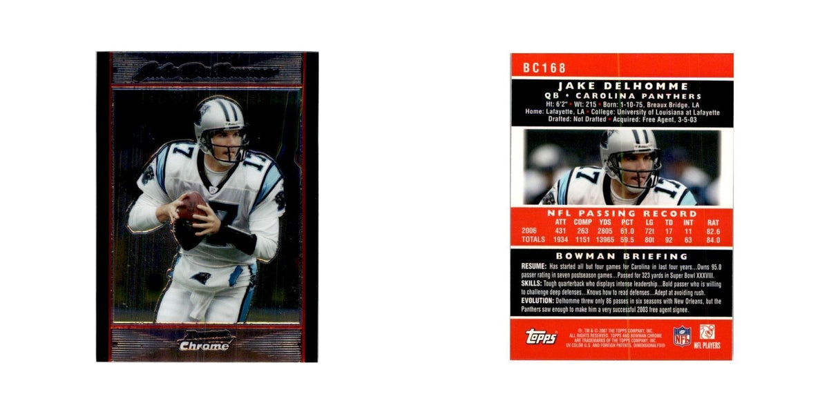 2007 Bowman Chrome Jake Delhomme Football Cards #168