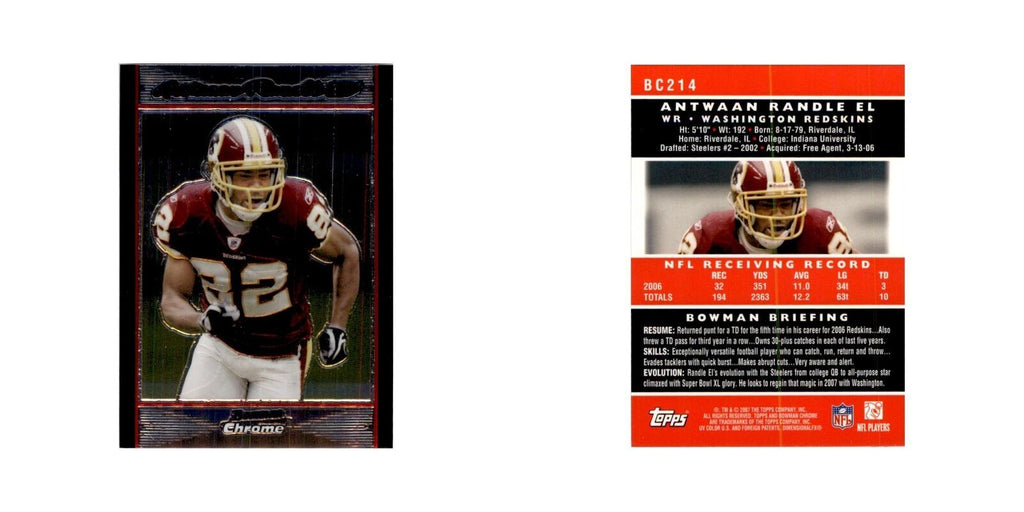 2007 Bowman Chrome Antwaan Randle El Football Cards #214