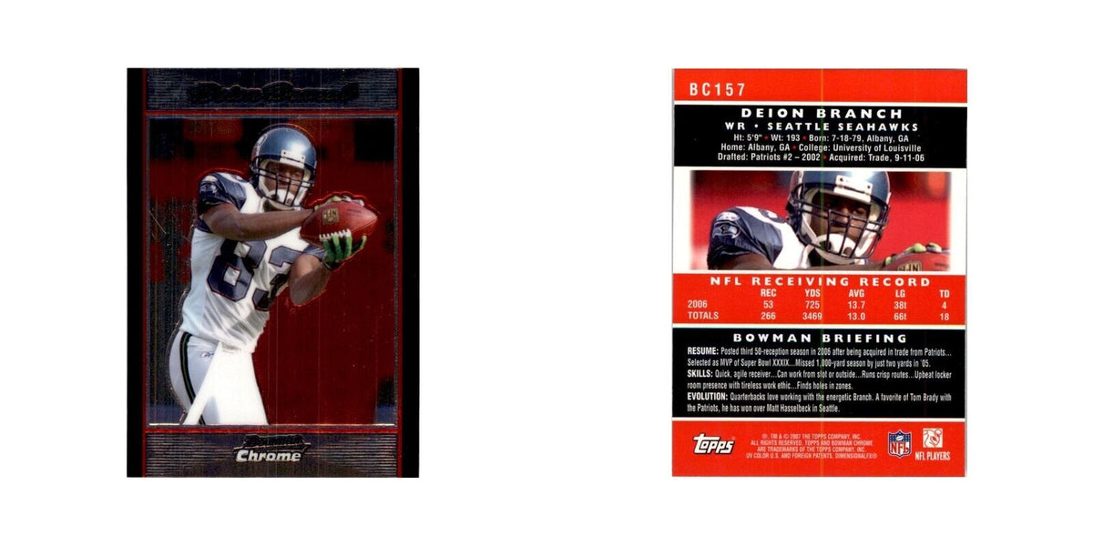 2007 Bowman Chrome Deion Branch Football Cards #157