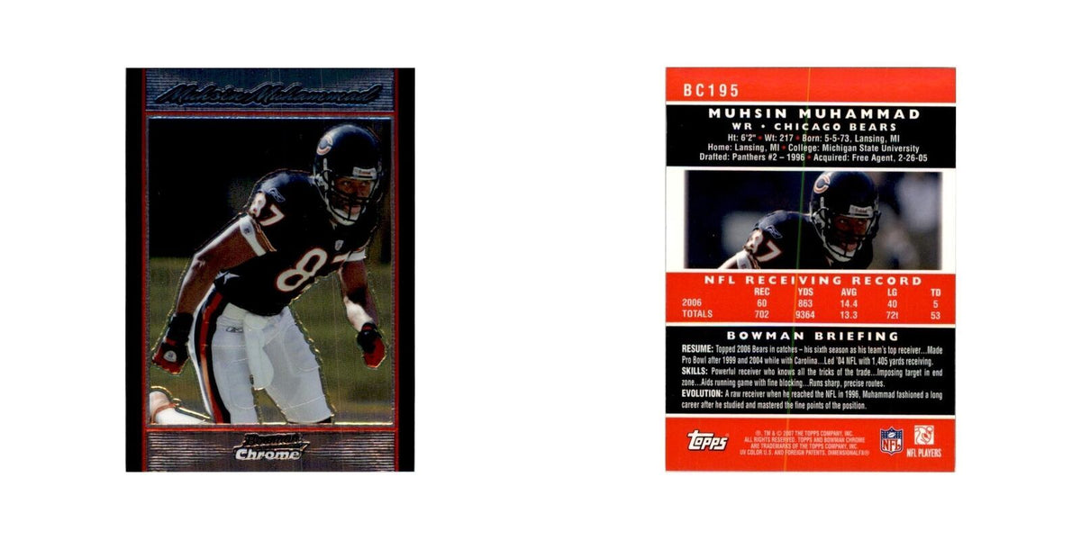 2007 Bowman Chrome Muhsin Muhammad Football Cards #195