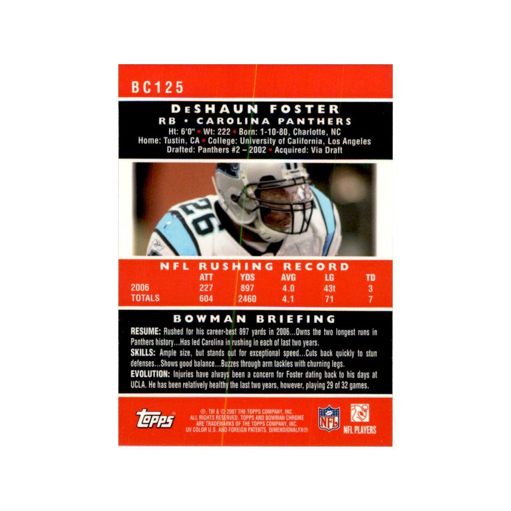 2007 Bowman Chrome DeShaun Foster Football Cards #125