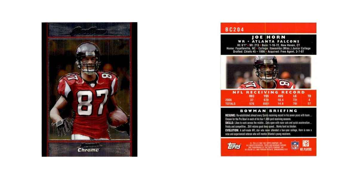2007 Bowman Chrome Joe Horn Football Cards #204