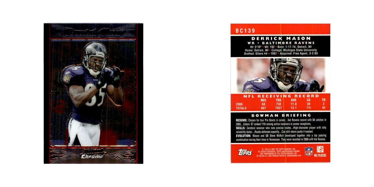2007 Bowman Chrome Derrick Mason Football Cards #139