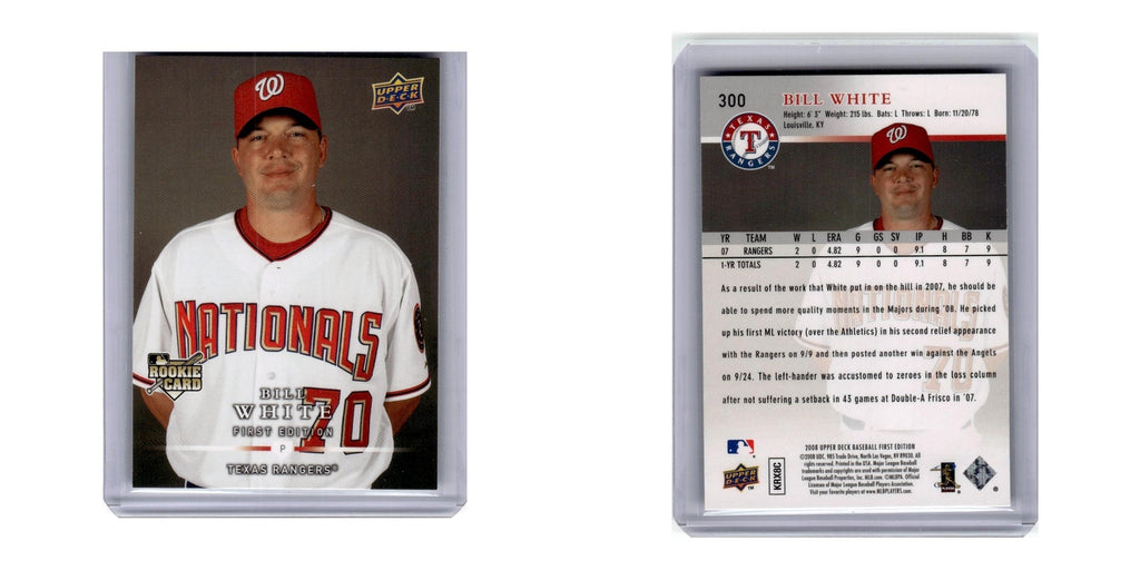 2008 Upper Deck First Edition Bill White RC Rangers #300