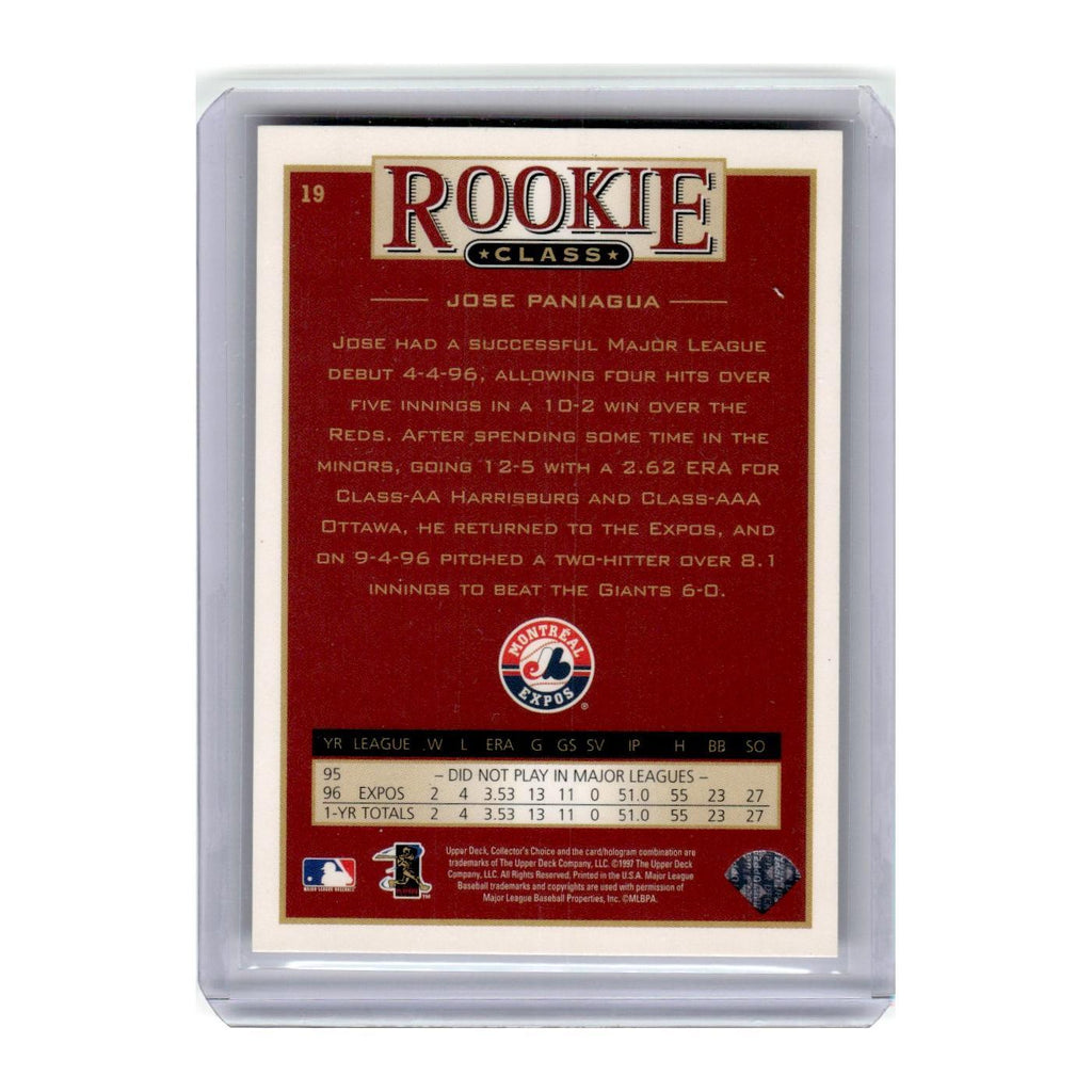 1997 Collector's Choice Rookie Class Jose Paniagua Montreal Expos #19