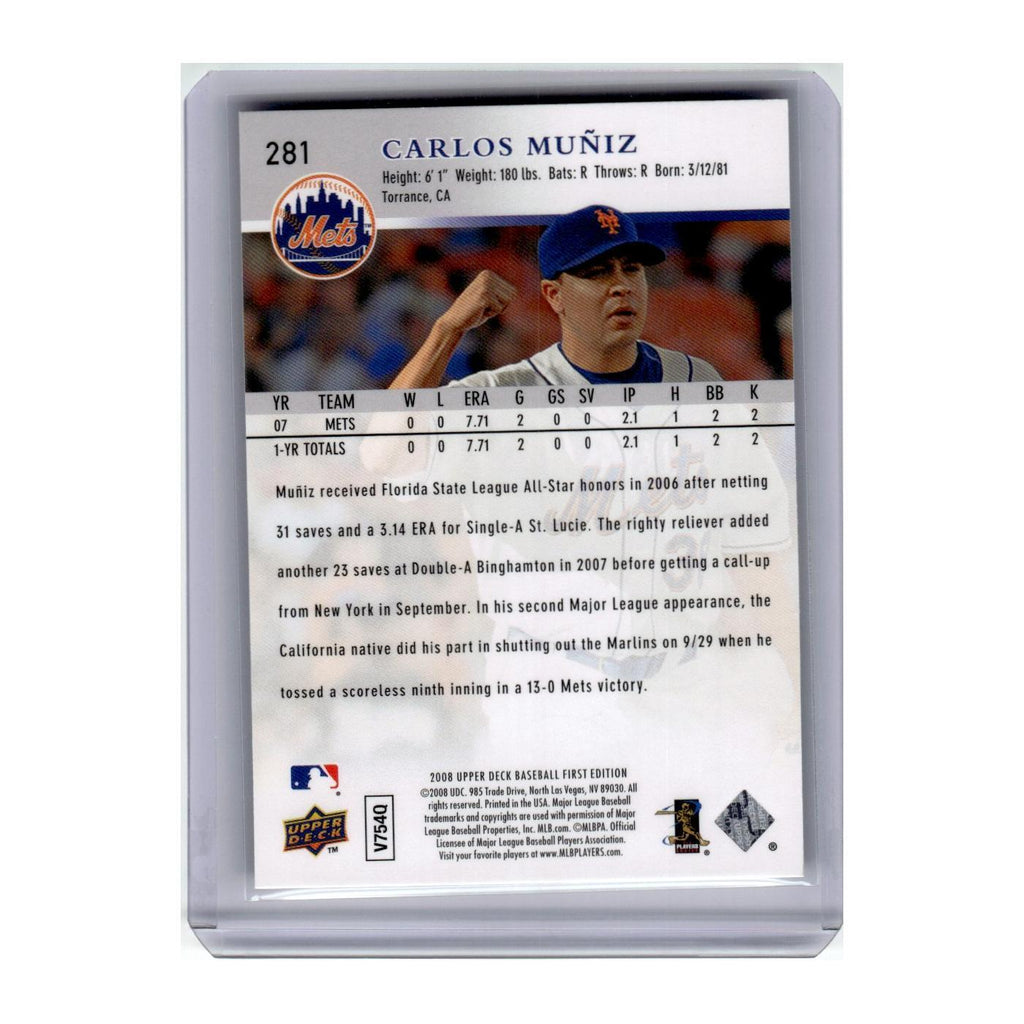 2008 Upper Deck First Edition Carlos Muniz RC Mets #281