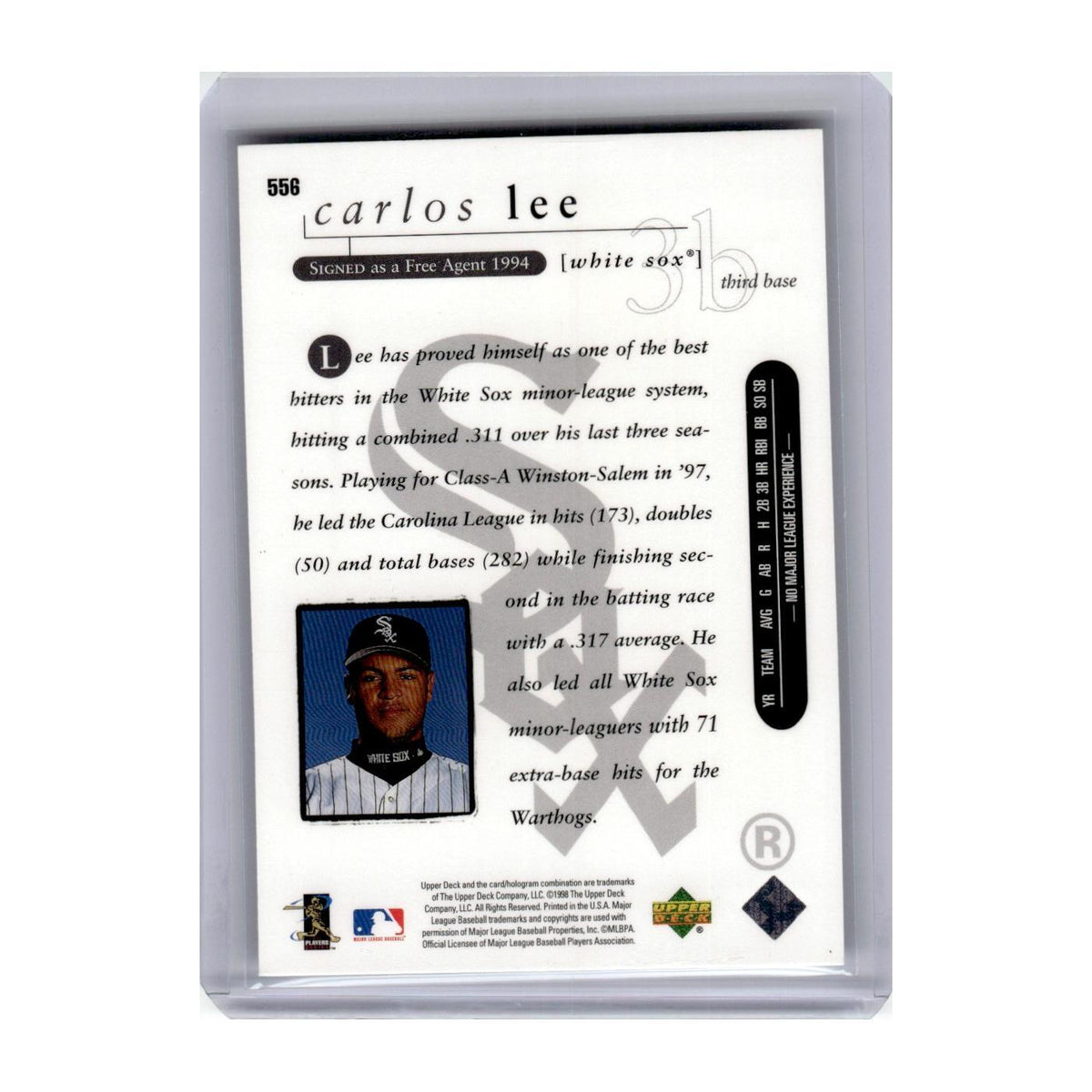 1998 Upper Deck Carlos Lee RC White Sox #556