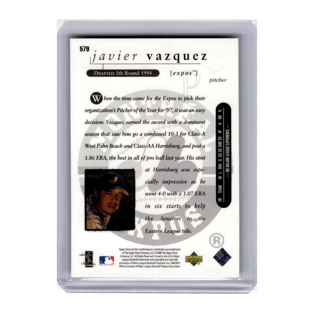 1998 Upper Deck Javier Vazquez Montreal Expos #579