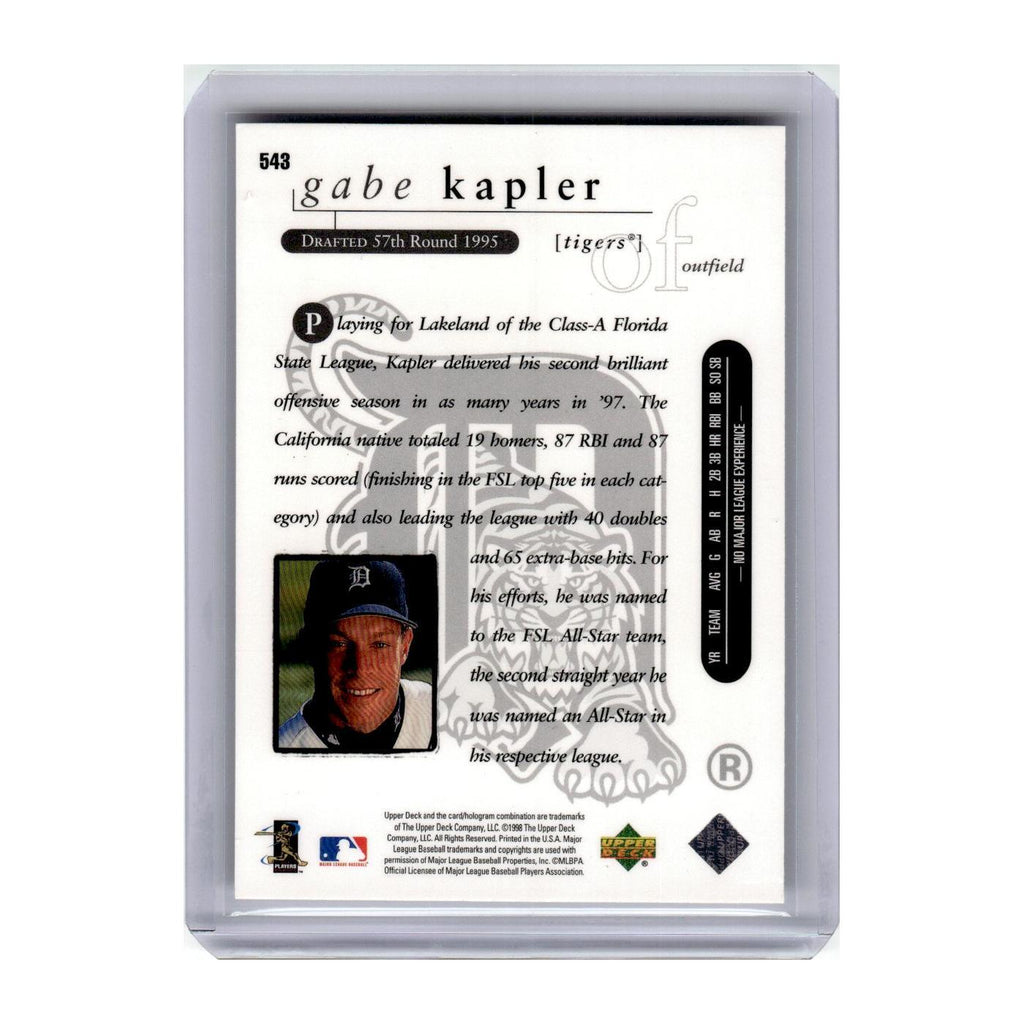 1998 Upper Deck Gabe Kapler RC Tigers #543
