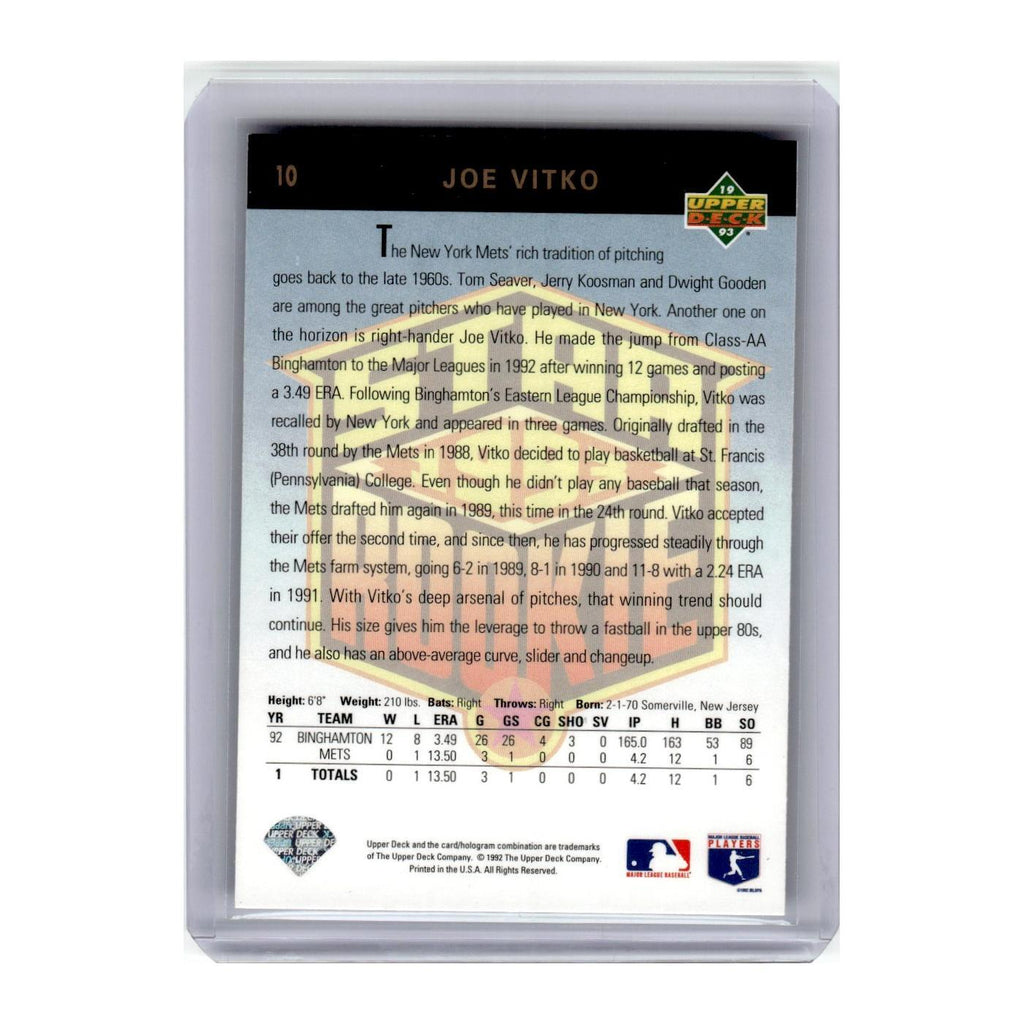 1993 Upper Deck Star Rookies Joe Vitko Mets #10