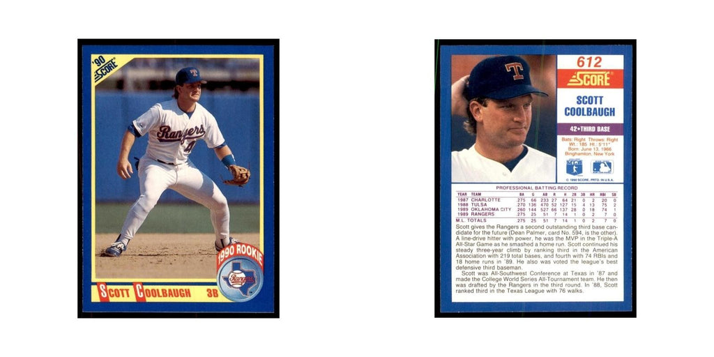 1990 Score Scott Coolbaugh Baseball Cards #612