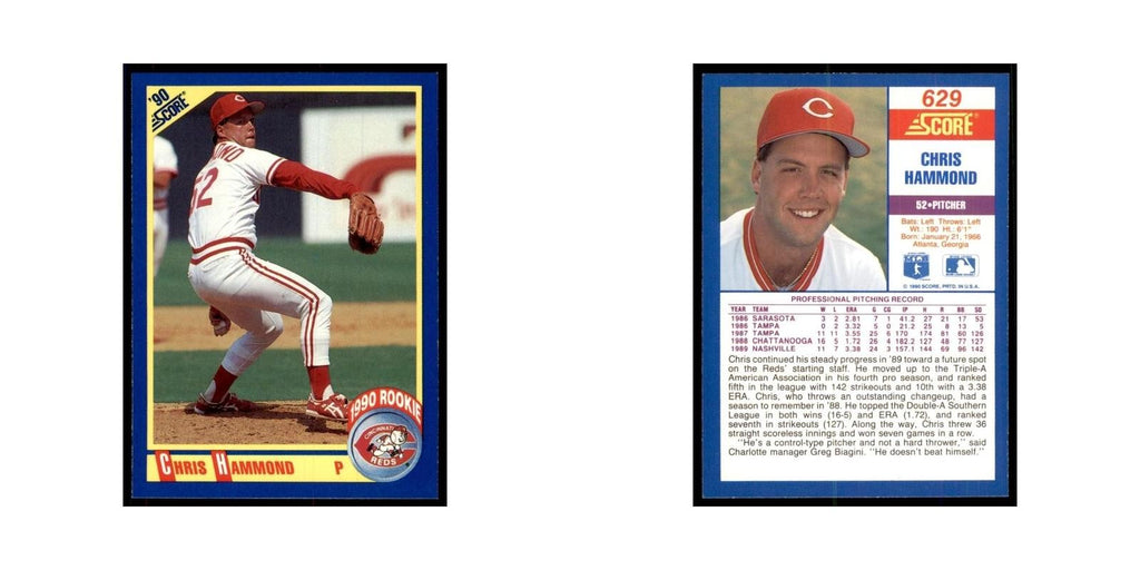 1990 Score Chris Hammond Baseball Cards #629