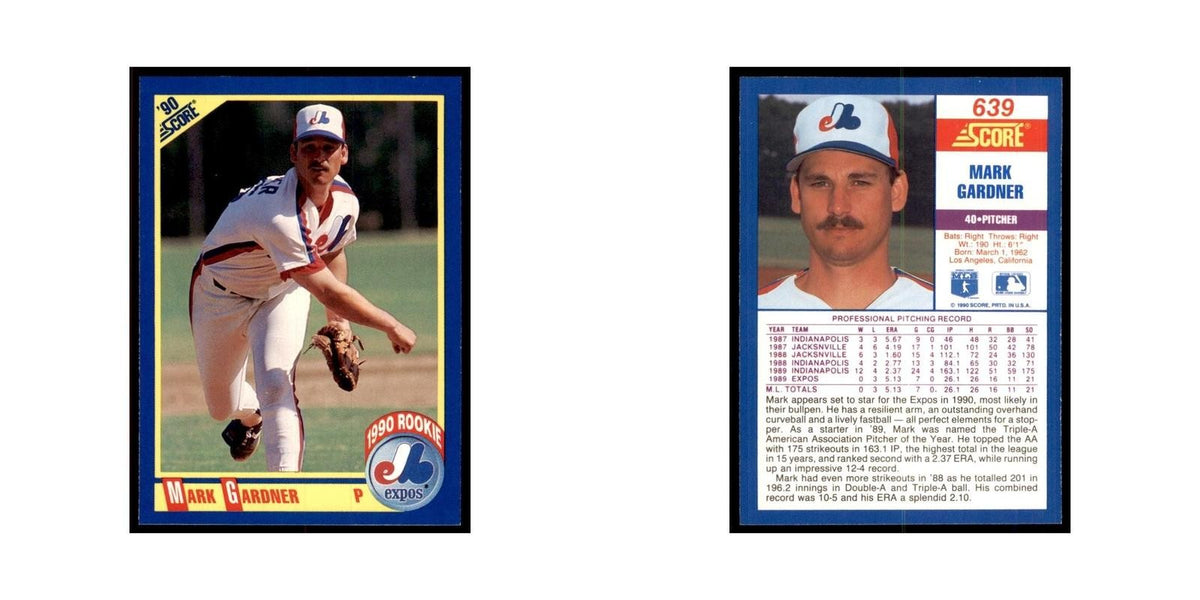 1990 Score Mark Gardner Baseball Cards #639