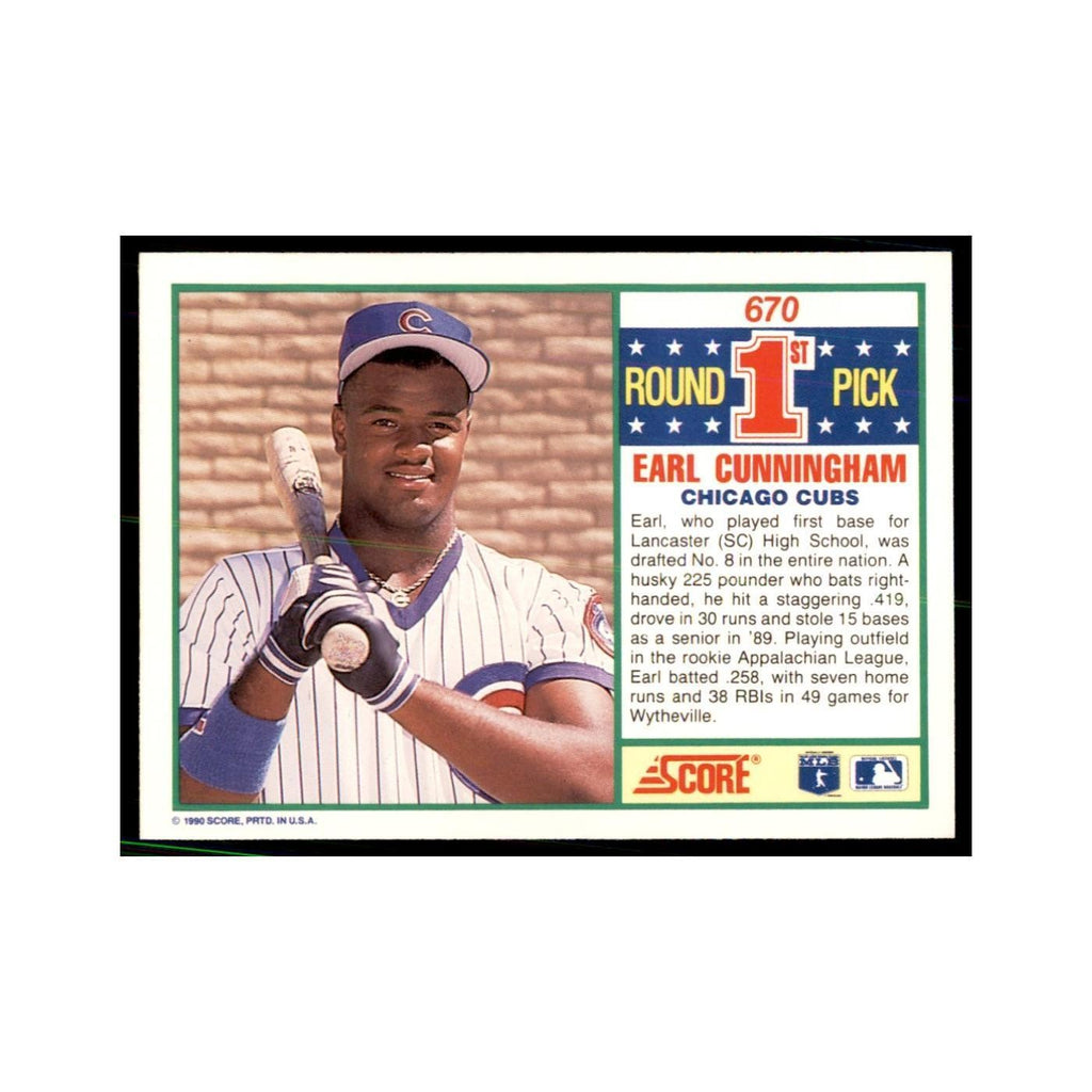 1990 Score Earl Cunningham Baseball Cards #670