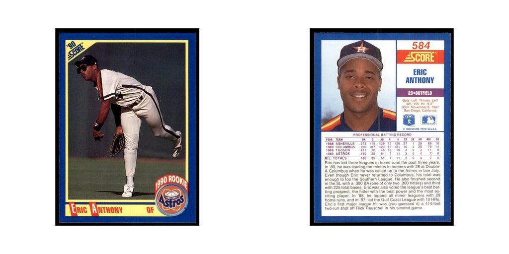 1990 Score Eric Anthony Baseball Cards #584