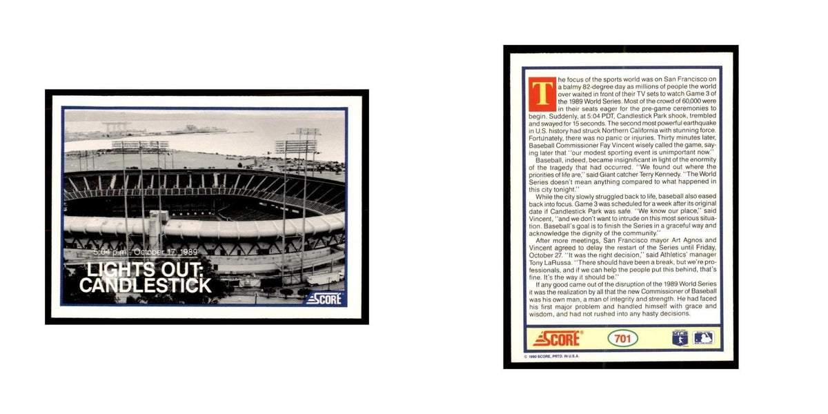 1990 Score Lights Out Candlestick Baseball Cards #701