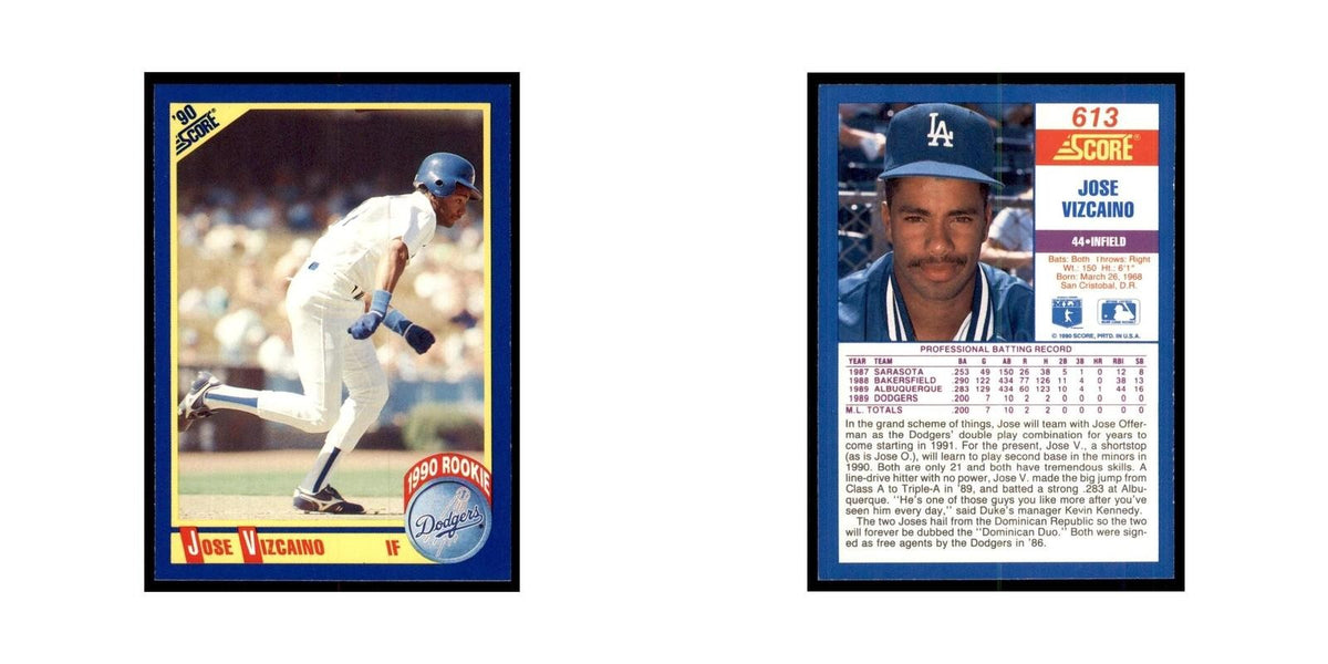 1990 Score Jose Vizcaino Baseball Cards #613