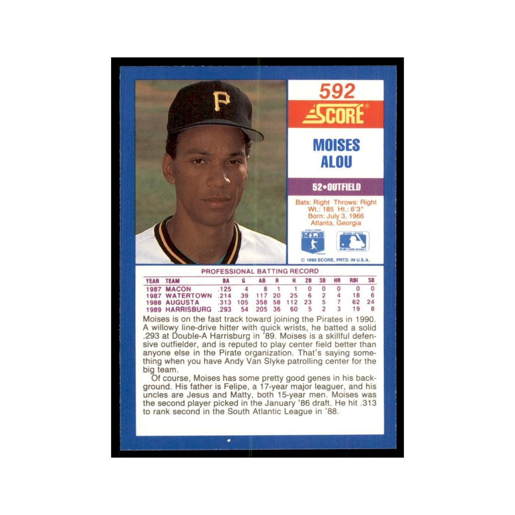 1990 Score Moises Alou Baseball Cards #592