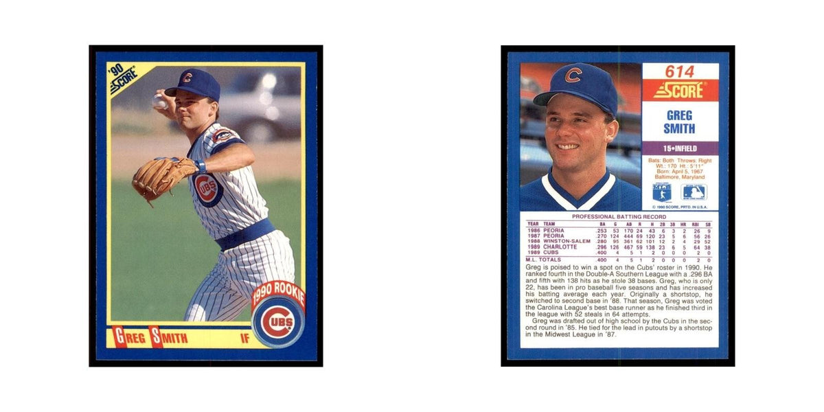 1990 Score Greg Smith Baseball Cards #614