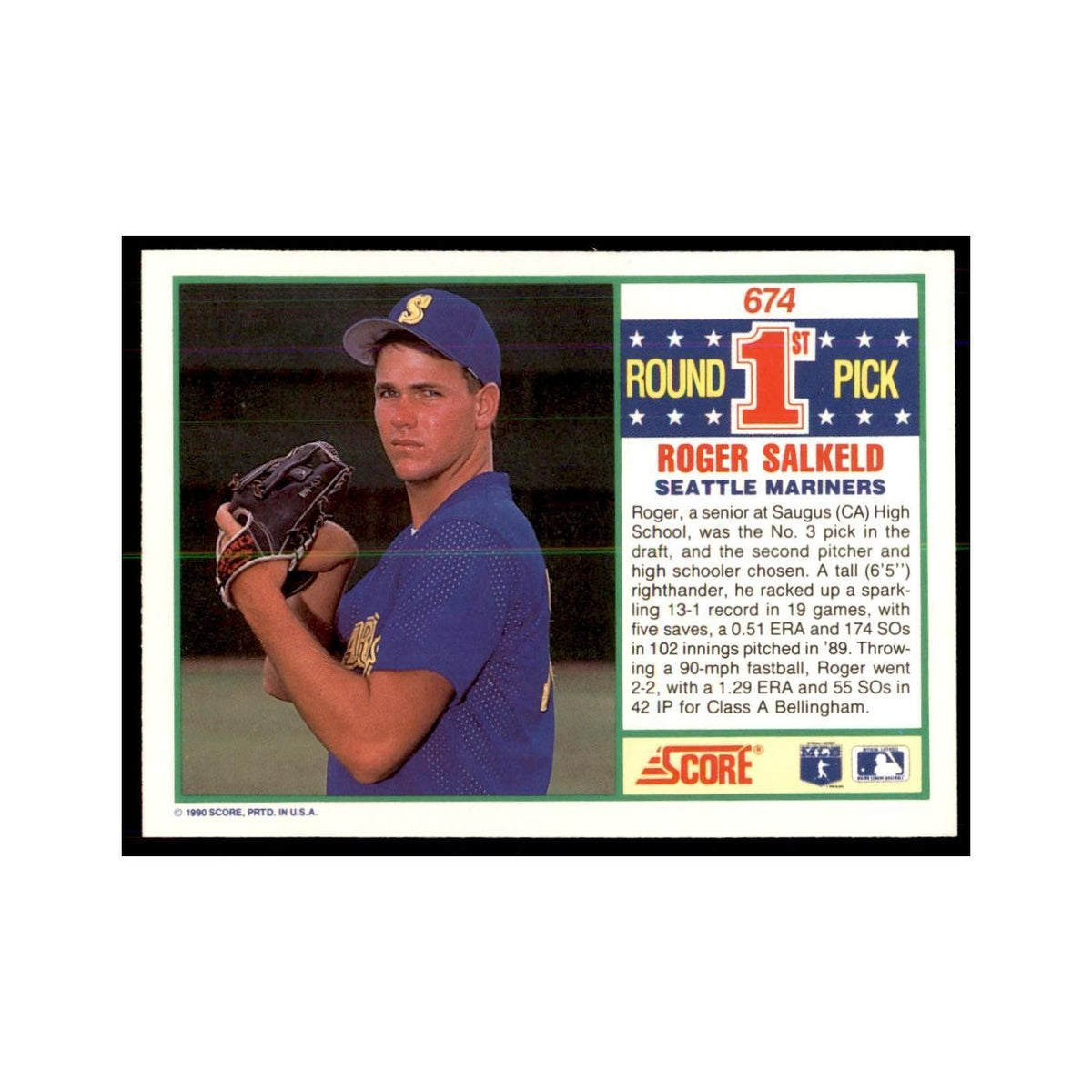 1990 Score Roger Salkeld Baseball Cards #674